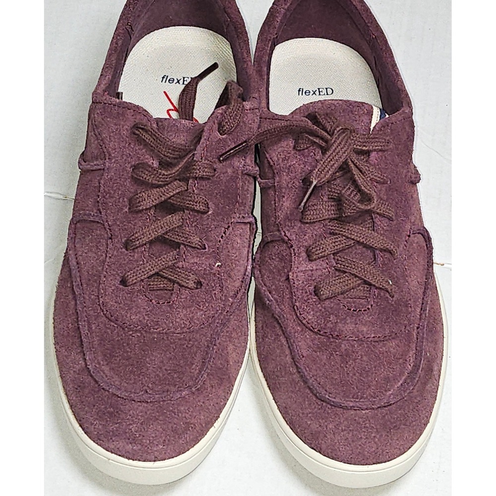 ED Ellen DeGeneres Akemi True Merlot Suede Lace Up Sneakers Womens 8.5M EU 38.5